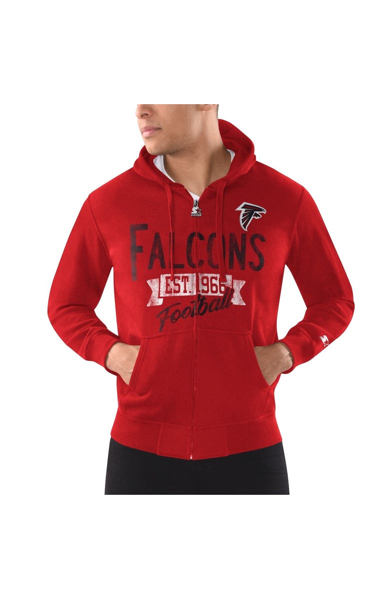 STARTER Men's Starter Red Atlanta Falcons Domestic Post Season Full-Zip Hoodie, Main, color, Red