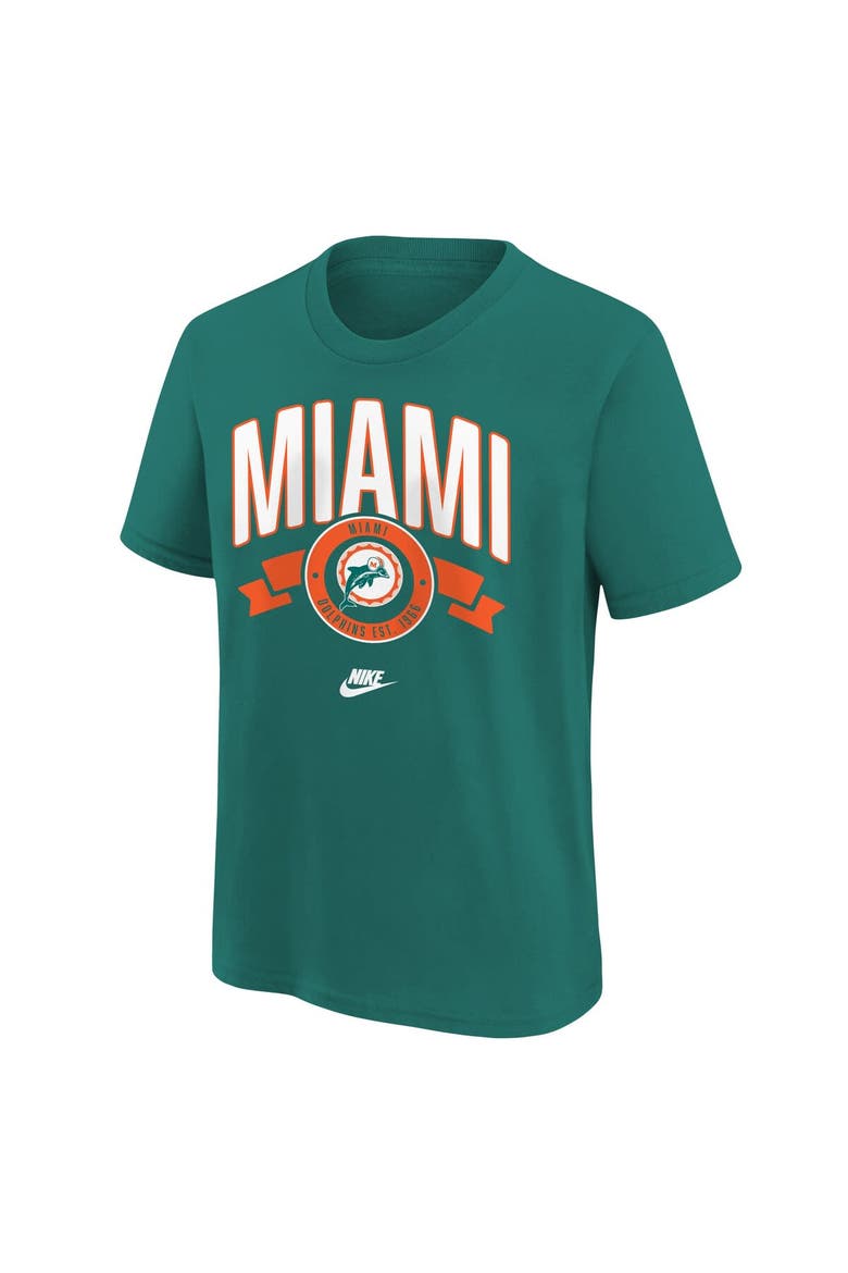 Youth Nike  Aqua Miami Dolphins Rewind Front & Back Essential T-Shirt, Alternate, color, Aqua