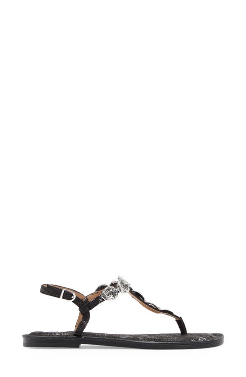 Dolce Vita Dv By Jaime T-strap Sandal In Black Silver Exotic
