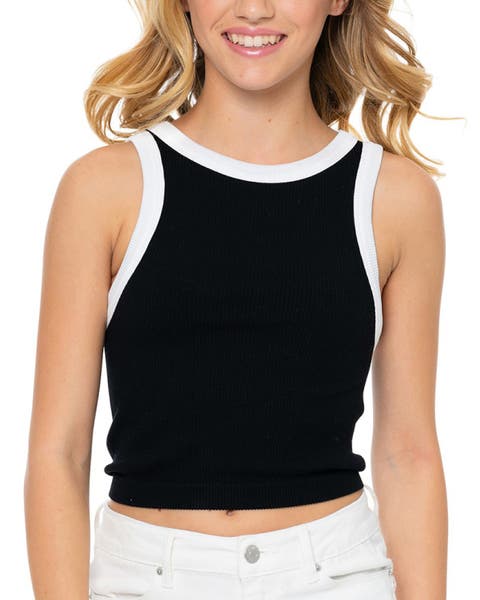 Contrast trim sleeveless top