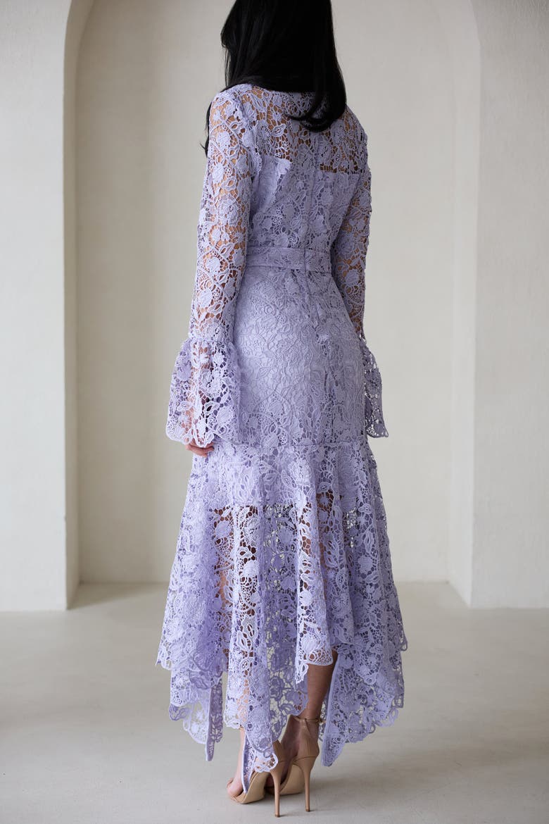 Leila High Neck Lace Dress Lilac, Alternate, color, Lilac