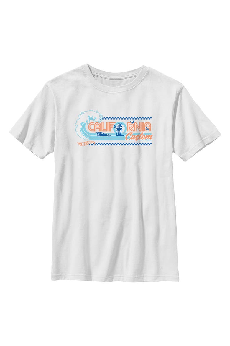 Boy's Hot Wheels California Custom Ocean Wave  Graphic T-Shirt, Main, color, White