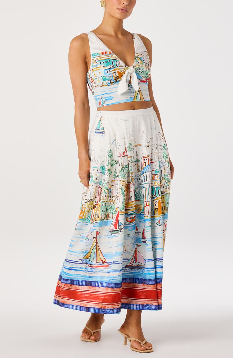 ASTR the Label Wendy Island Sketch Maxi Skirt, Alternate, color, Island Sketch