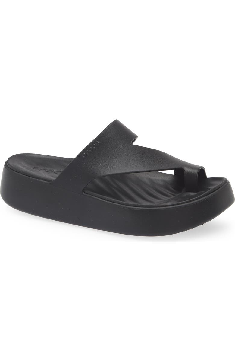 CROCS Getaway Toe Loop Waterproof Platform Sandal, Main, color, Black
