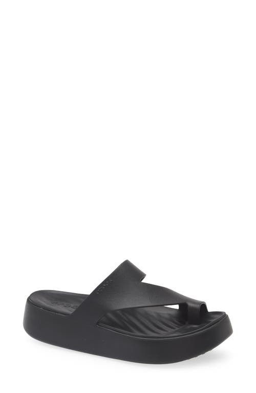 Crocs Getaway Toe Loop Platform Sandal In Black