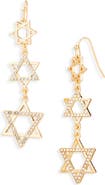 Leith Star of David Cubic Zirconia Linear Drop Earrings