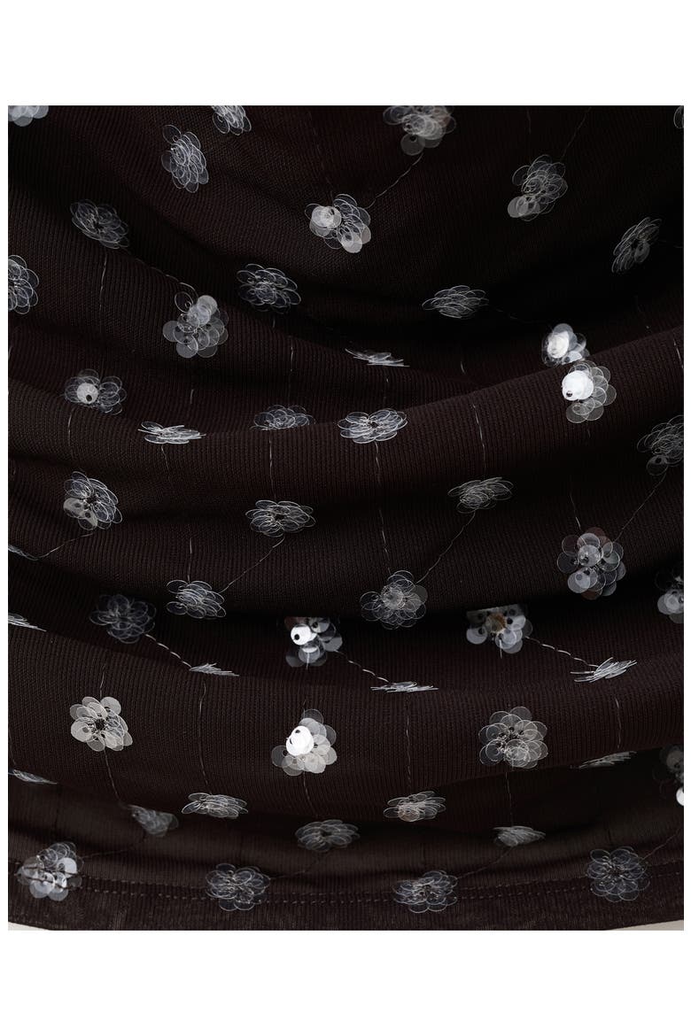Sequin Halter Crop Top, Alternate, color, CHOCOLATE