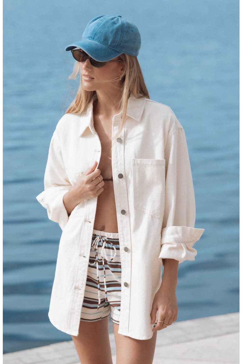 Toto Denim Shacket, Alternate, color, IVORY