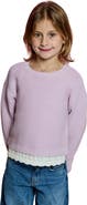 Design History Kids' Lace Trim Pullover Sweater