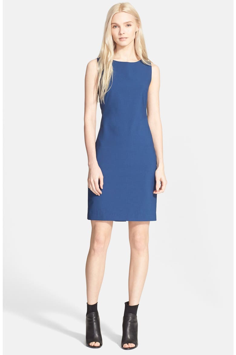 'Betty' Stretch Wool Sheath Dress, Main, color, DARK PACIFIC