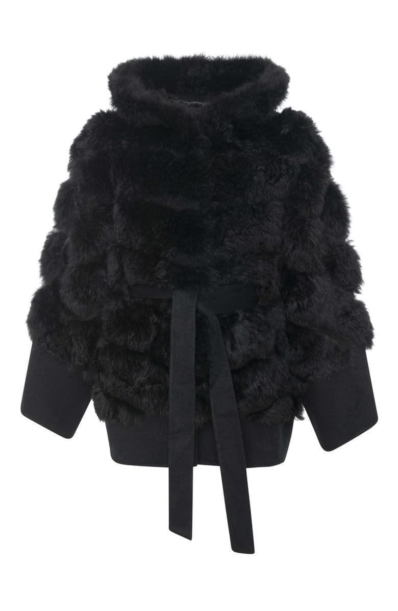 GORSKI Cashmere Goat Diagonal Pattern Parka, Alternate, color, Black