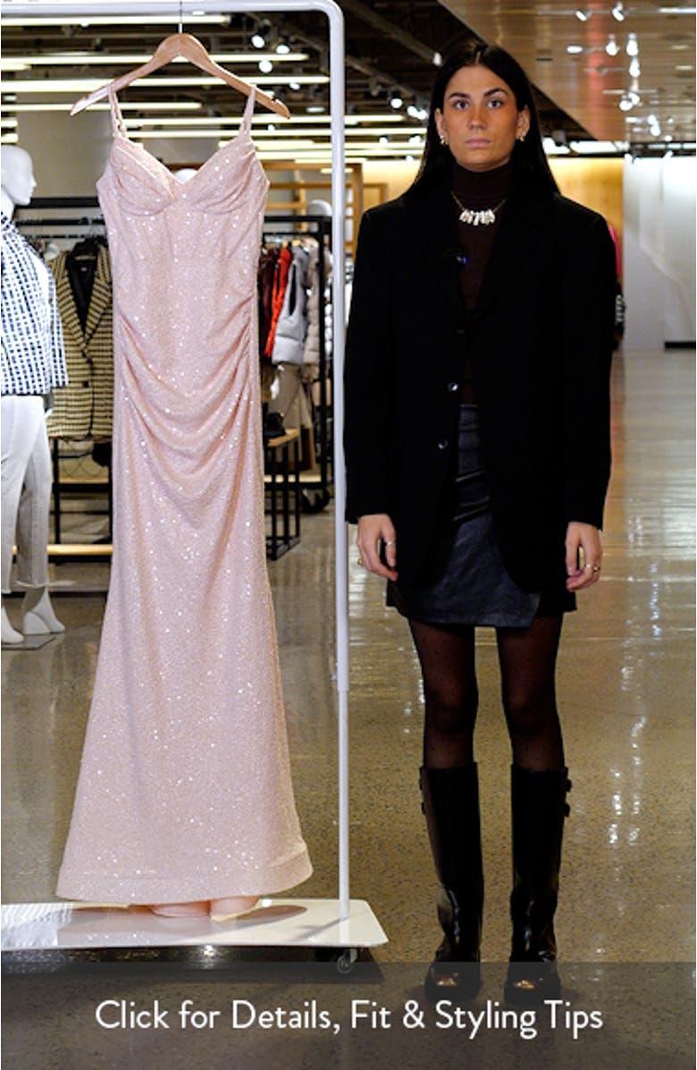 Gathered Waist Sequin Dress, sales video thumbnail