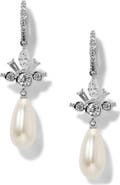 Nadri Imitation Pearl Teardrop Lever-Back Earrings