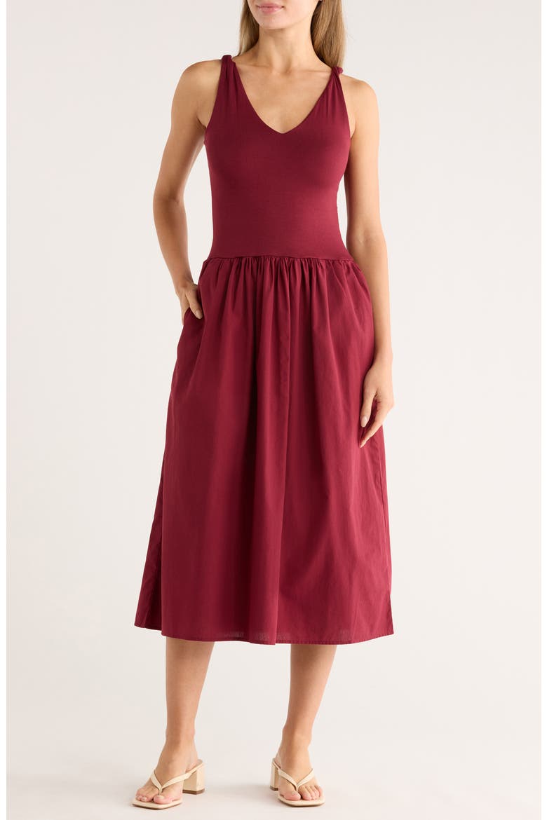 Rosalba Sleeveless Fit & Flare Midi Dress, Main, color, CABERNET