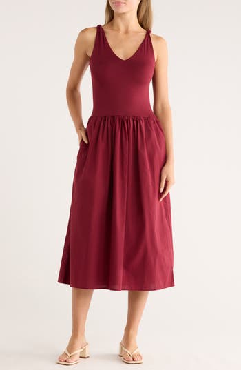Tart Rosalba Sleeveless Fit & Flare Midi Dress In Burgundy