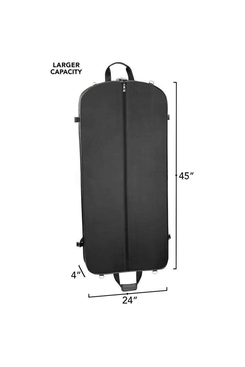 45" Premium Extra Capacity Travel Garment Bag With Shoulder Strap, Alternate, color, Grey