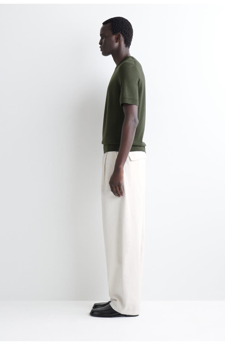 COS Merino Wool Knitted T-Shirt, Alternate, color, Dark Khaki