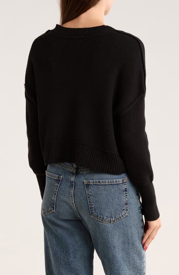 Button Front Cotton Blend Crop Cardigan