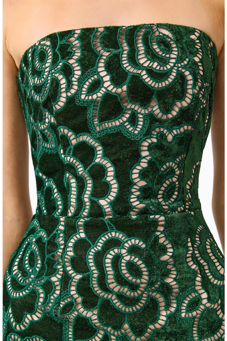 Monique Velvet Column Midi Dress, Alternate, color, EMERALD