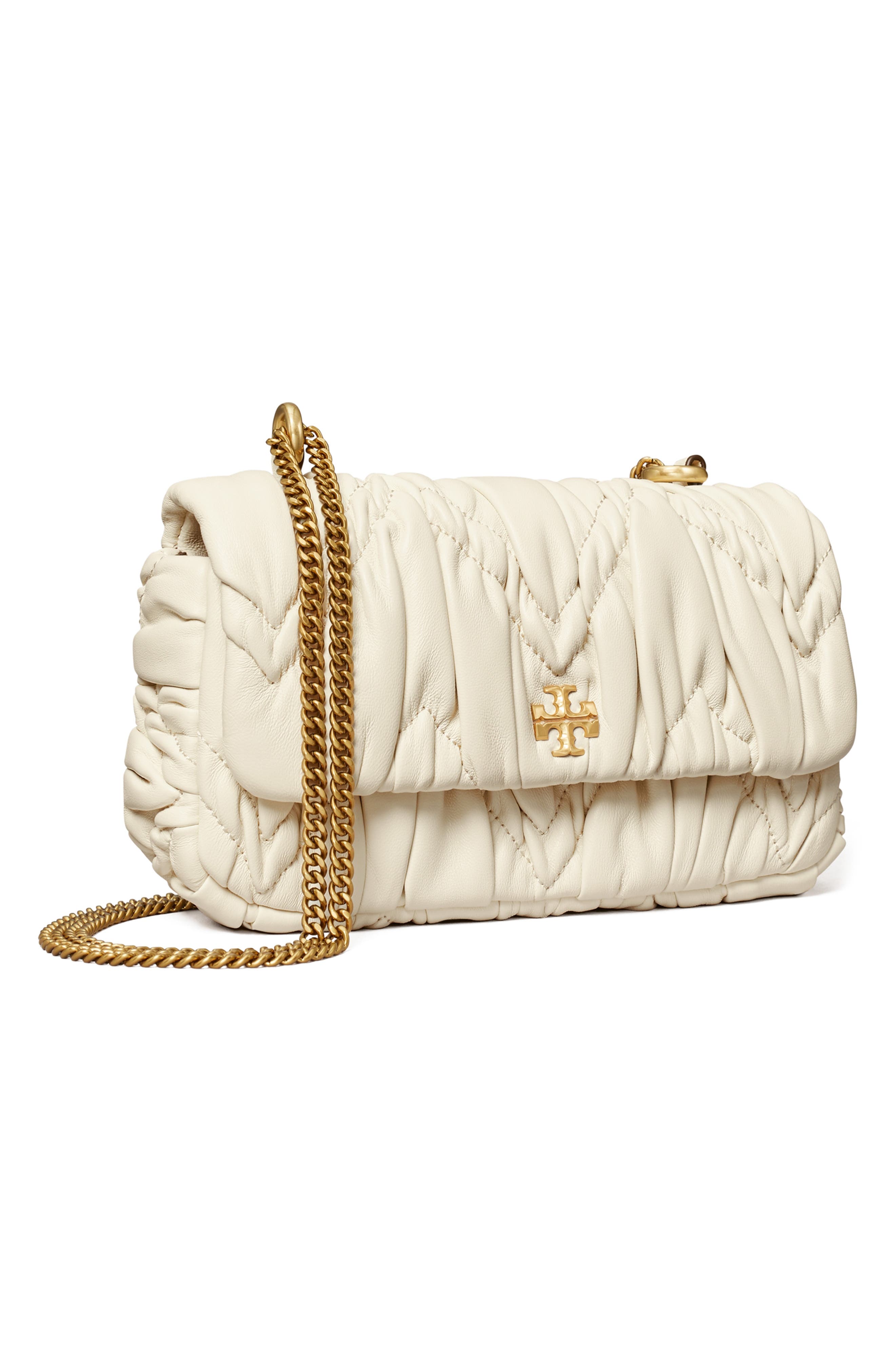 Tory Burch Mini Kira Diamond Ruched Convertible Leather Crossbody Bag ...