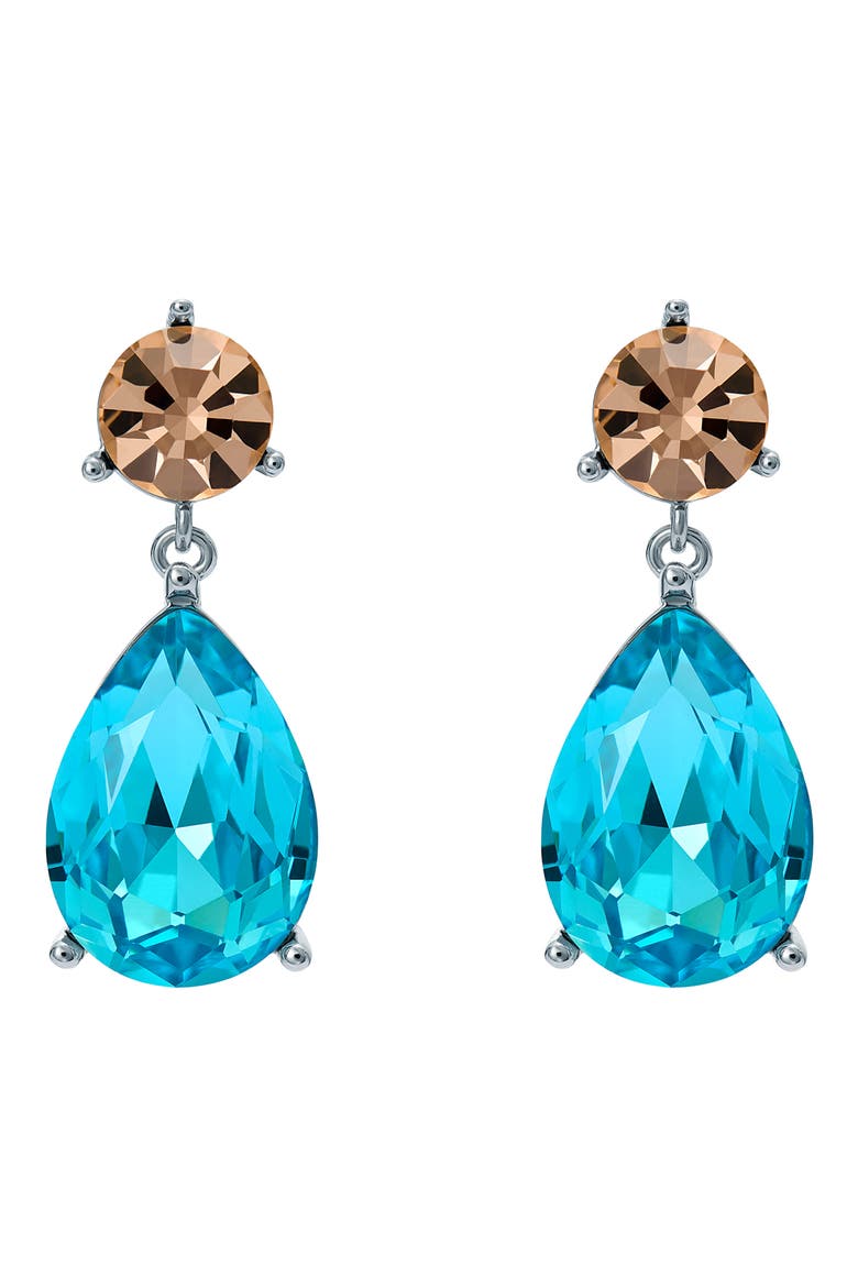 Tearsa Crystal Teardrop Earrings, Main, color, SILVER