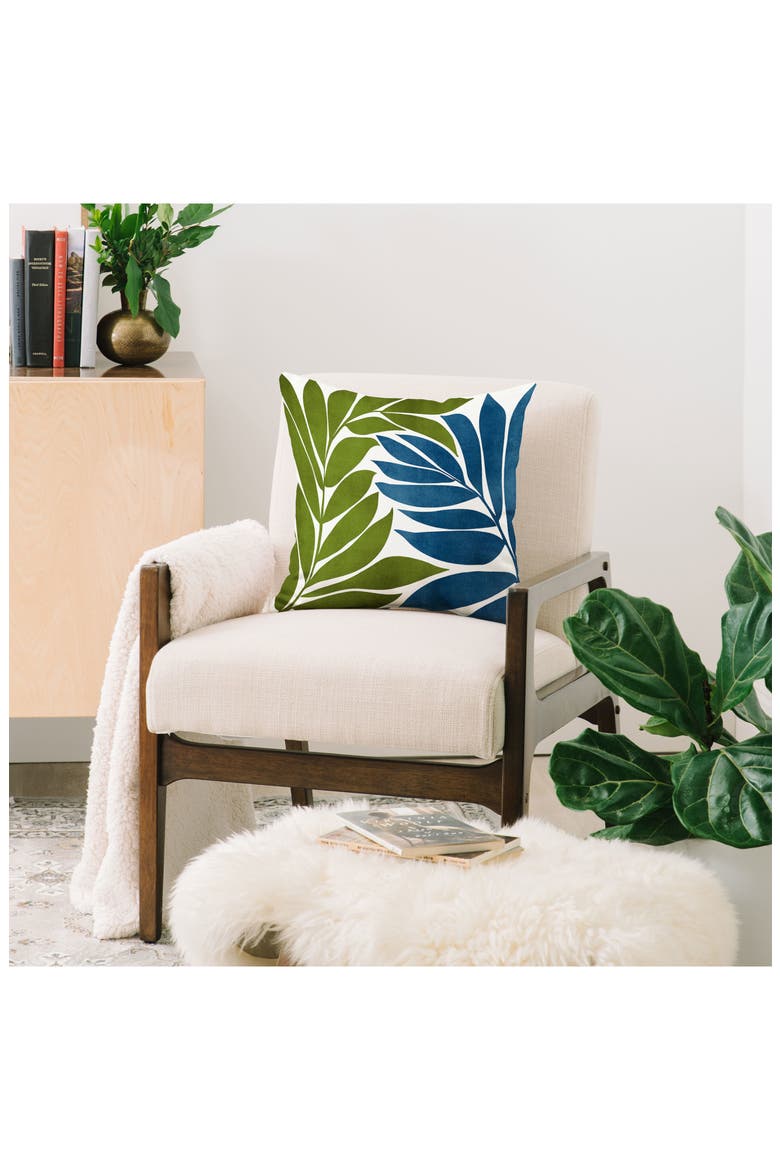 Deep Woods Throw Pillow, Alternate, color, BLUE