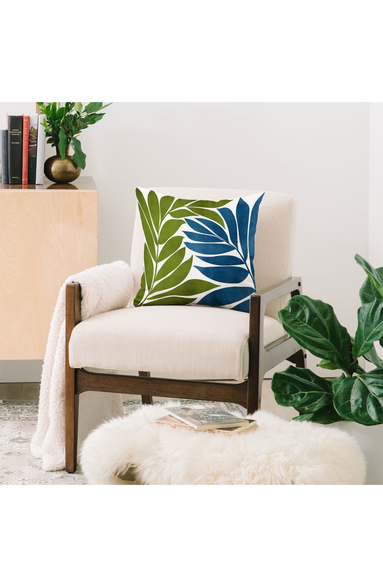 Deny Designs Deep Woods Throw Pillow, Alternate, color, Blue