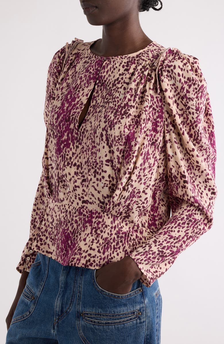 Isabel Marant Zarga Stretch Silk Top, Alternate, color,