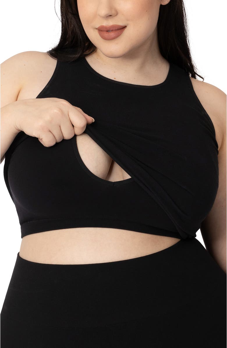 Kindred Bravely Busty Sublime Maternity & Nursing Longline Bra Top, Alternate, color, Black