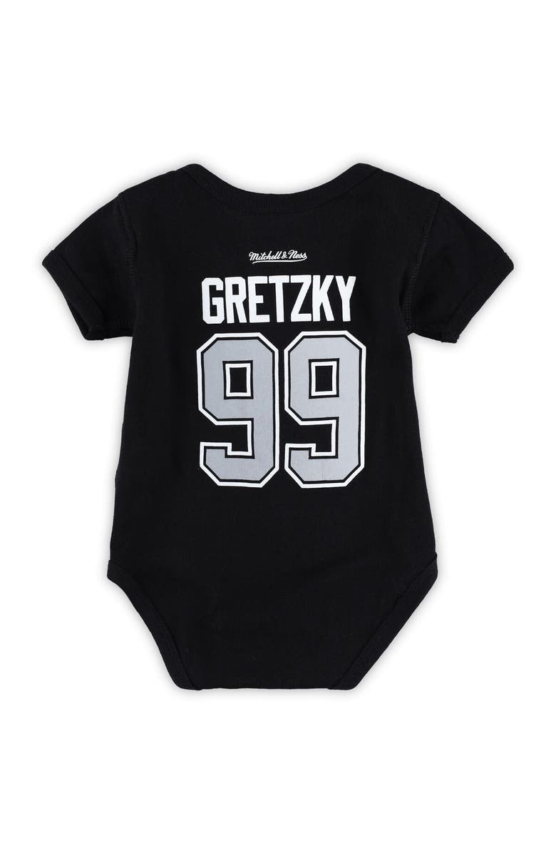 Mitchell & Ness Infant Mitchell & Ness Wayne Gretzky Black Los Angeles Kings Captain Patch Name & Number Bodysuit, Alternate, color, Black