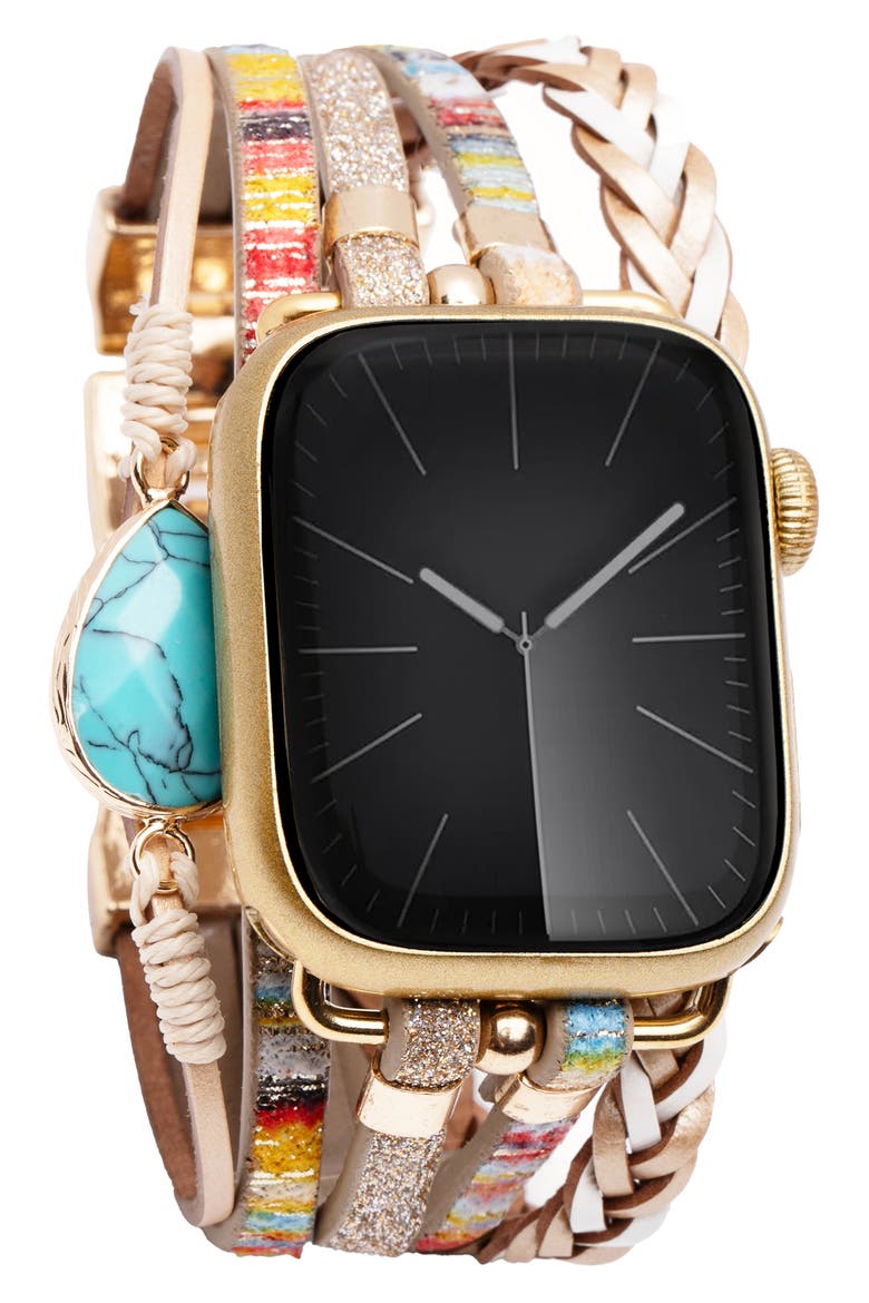 Braided Wrap Apple Watch® Watchband, Alternate, color, TAUPE