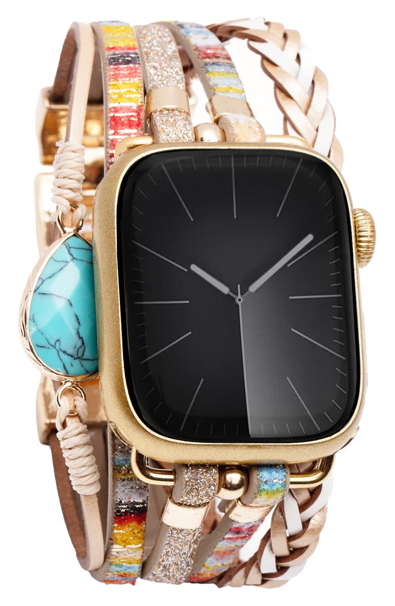 SAACHI Braided Wrap Apple Watch<sup>®</sup> Watchband, Alternate, color, Taupe