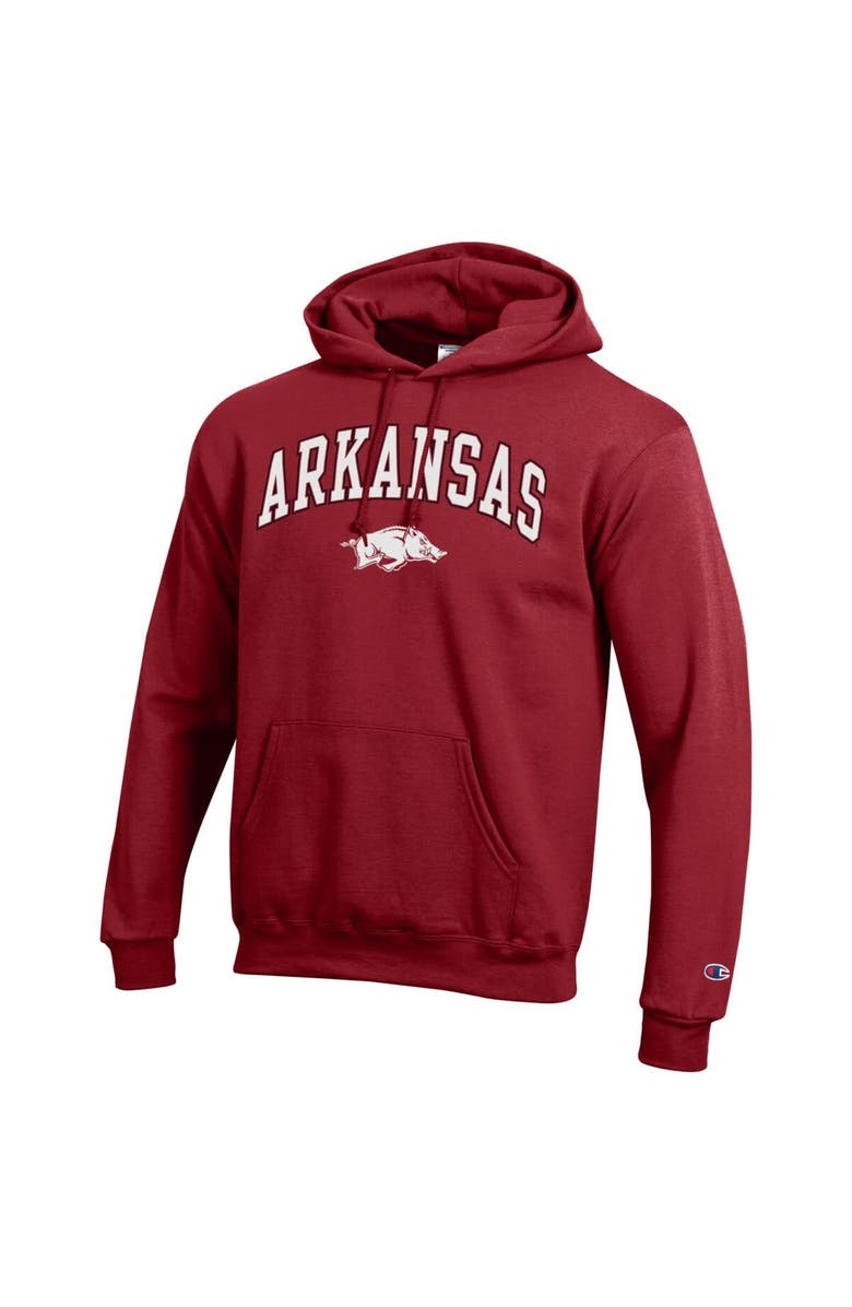 Champion Men's Champion  Crimson Arkansas Razorbacks Arched Logo Fleece Pullover Hoodie, Alternate, color, Crimson