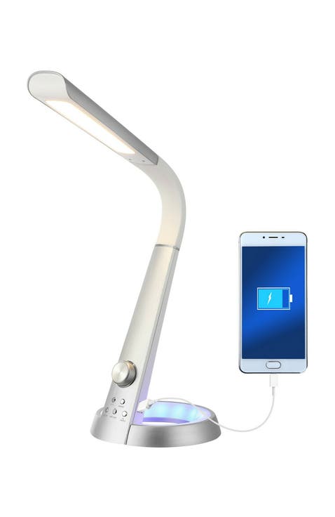 Milton 19" Aluminum Contemporary Minimalist Adjustable Head Dimmable USB Charging LED Task Lamp