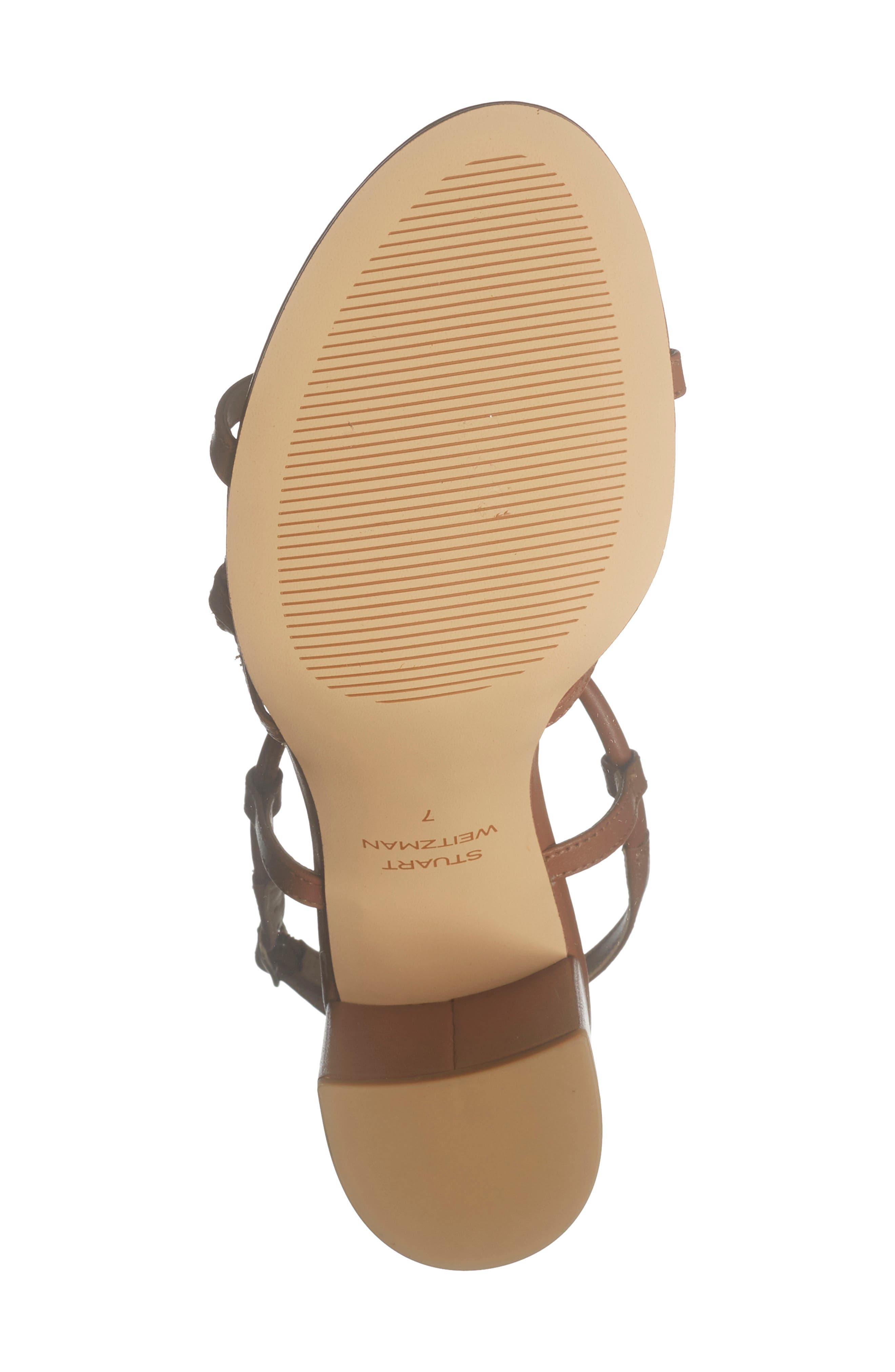 Stuart Weitzman Nilla Block Heel Sandal, Alternate, color, Saddle