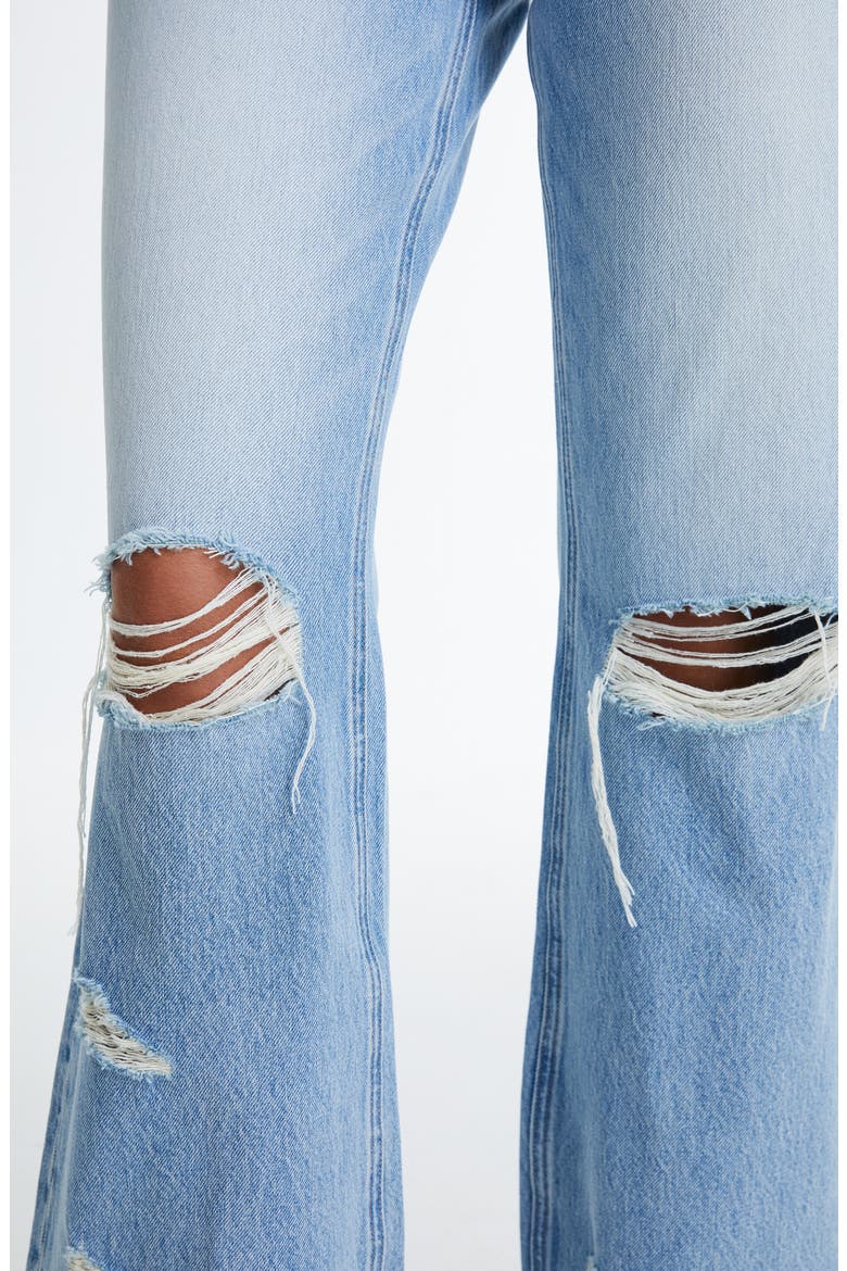 Released Hem Ripped High Waist Bootcut Jeans, Alternate, color, AZURE
