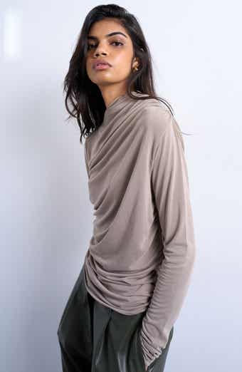 Topshop Ruched Long Sleeve Top