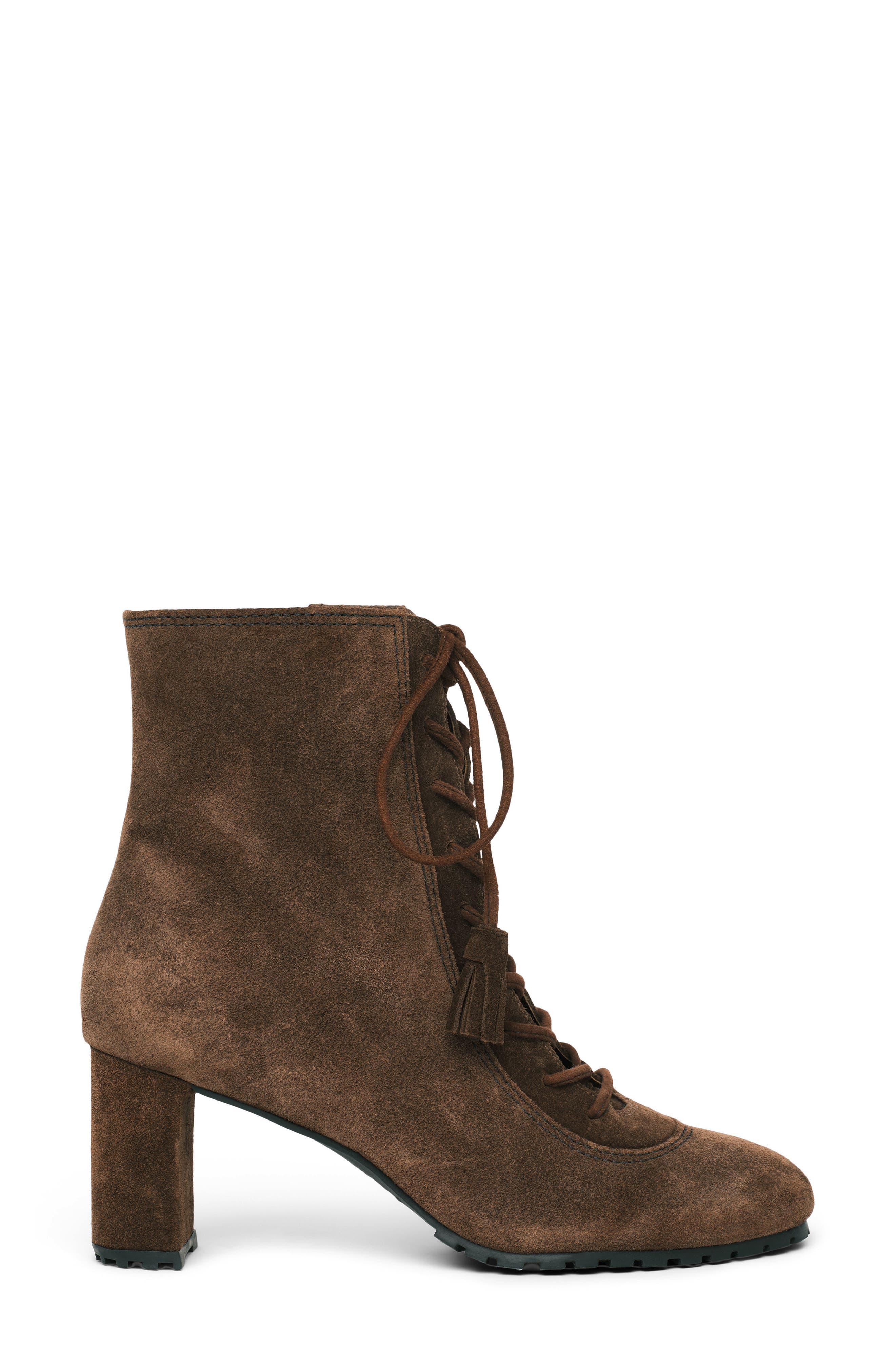 Alice Contrast Lace Up Leather Bootie, Alternate, color, CHOCOLATE
