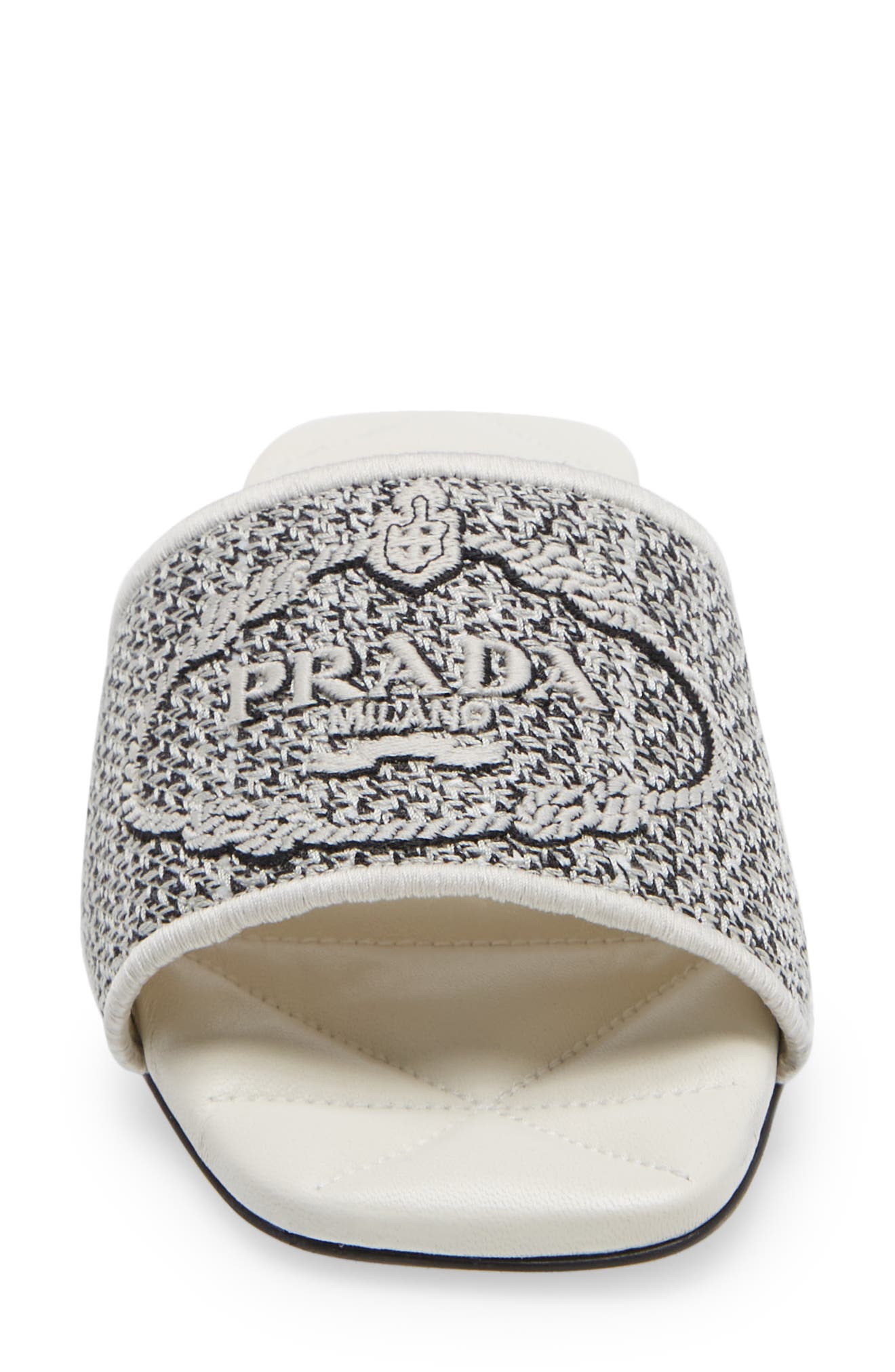 Prada Logo Jacquard Slide Sandal, Alternate, color, 
