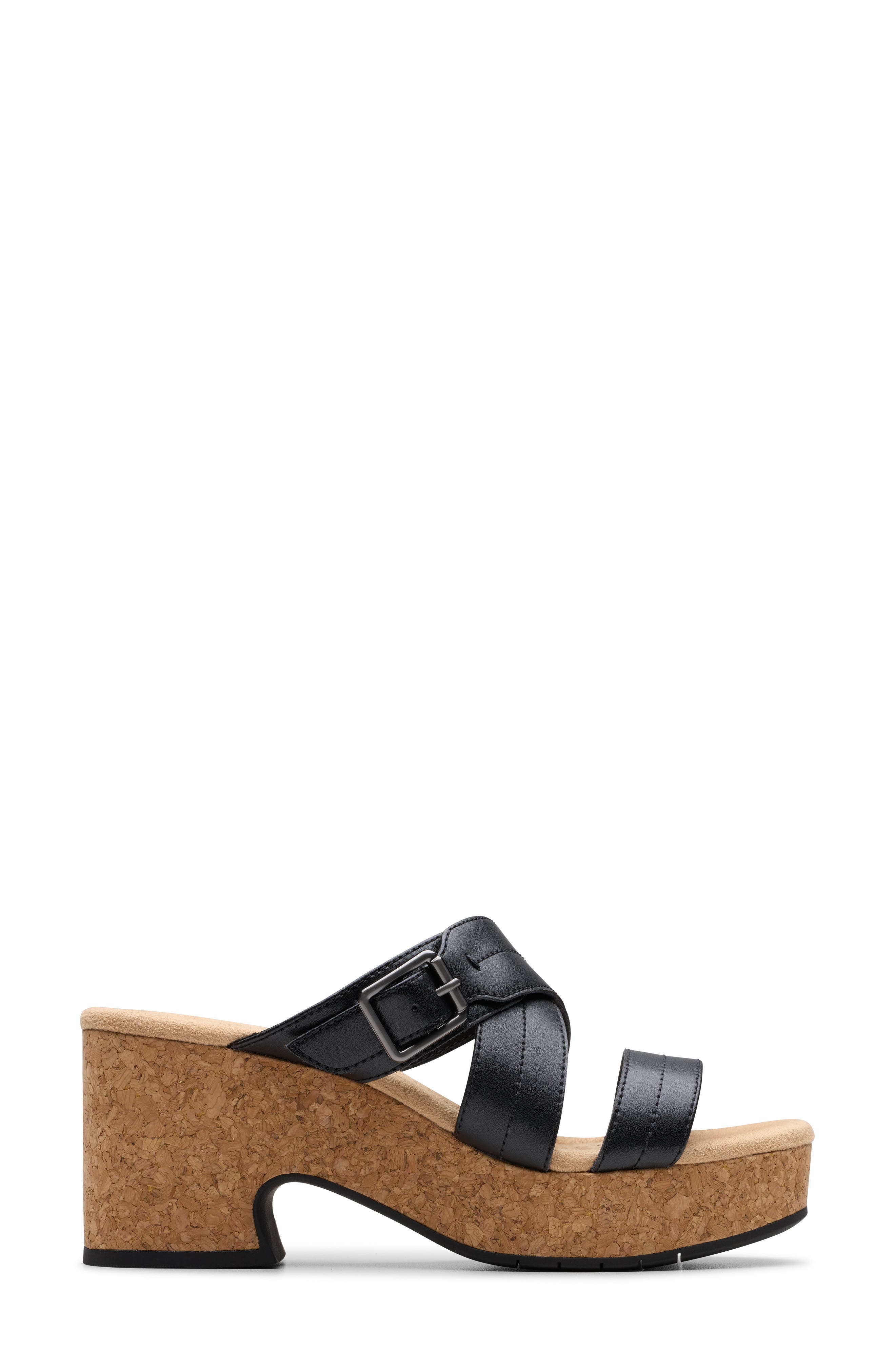 Clarks<sup>®</sup> Nerisa Holly Platform Sandal, Alternate, color, Black Leather