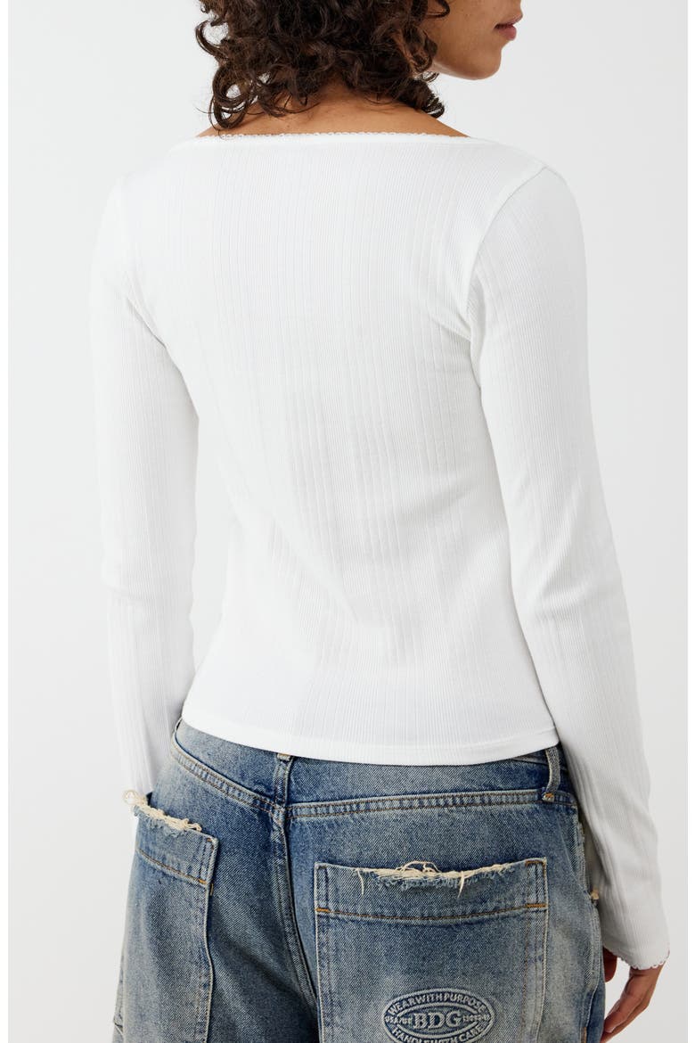 Olivia Picot Trim Rib Top, Alternate, color, WHITE