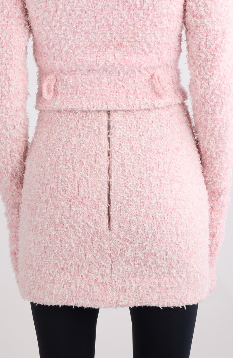 Cotton Blend Bouclé Knit Miniskirt