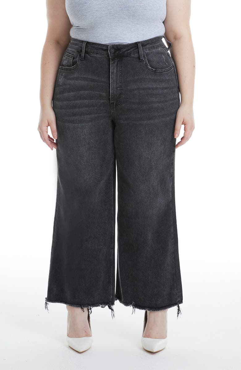 Bayeas High Waist Distressed Wide Leg Jeans, Main, color, 