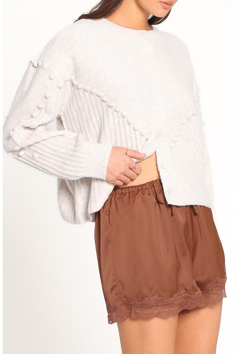 Tiziana Bobble Cardigan, Alternate, color, OATMEAL