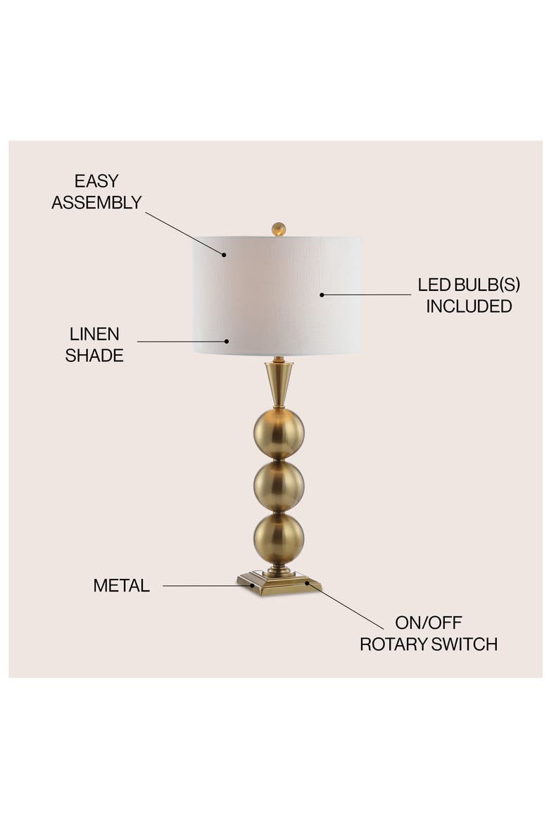 Mackenzie 33" Metal LED Table Lamp, Brass, Alternate, color, Brass Gold