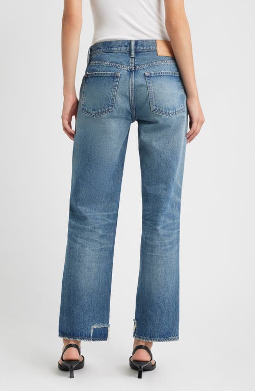 Moussy Vintage Maytown Low Rise Straight Leg Jeans In Blue