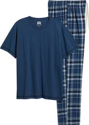 Majestic International Feel at Home Pajama T-Shirt & Plaid Flannel Pants Set