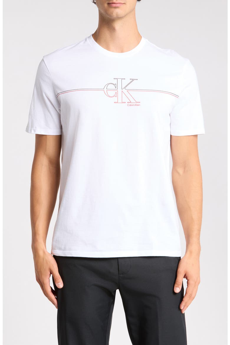 Logo Line Graphic T-Shirt, Main, color, BRIGHT WHITE