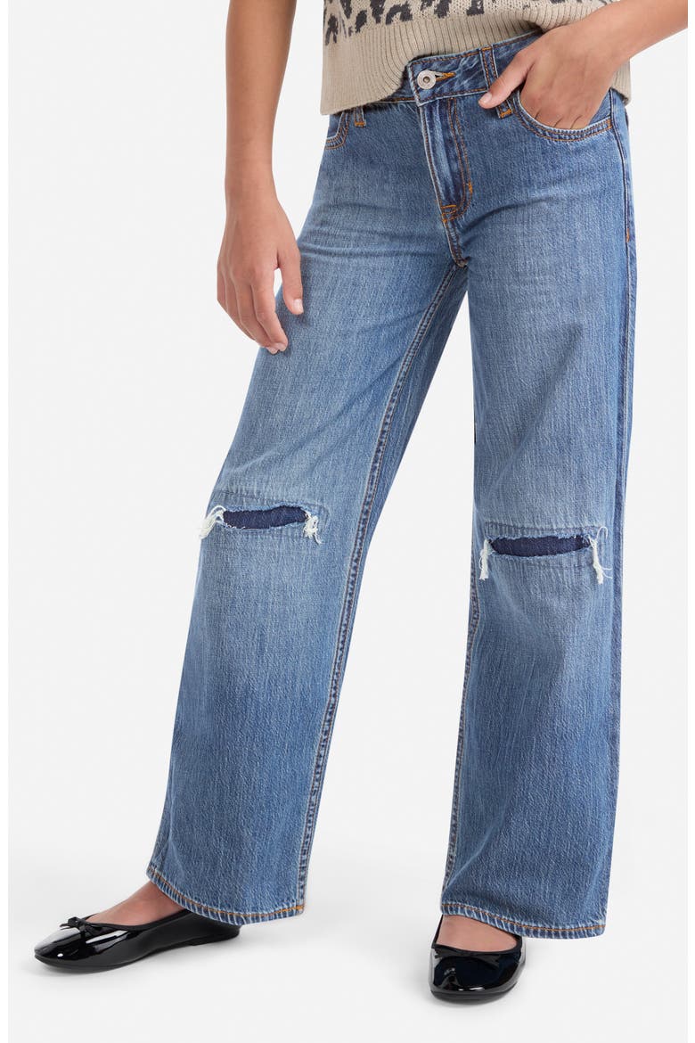 Kids' Ripped High Waist Wide Leg Jeans, Alternate, color, MGYANF DUS