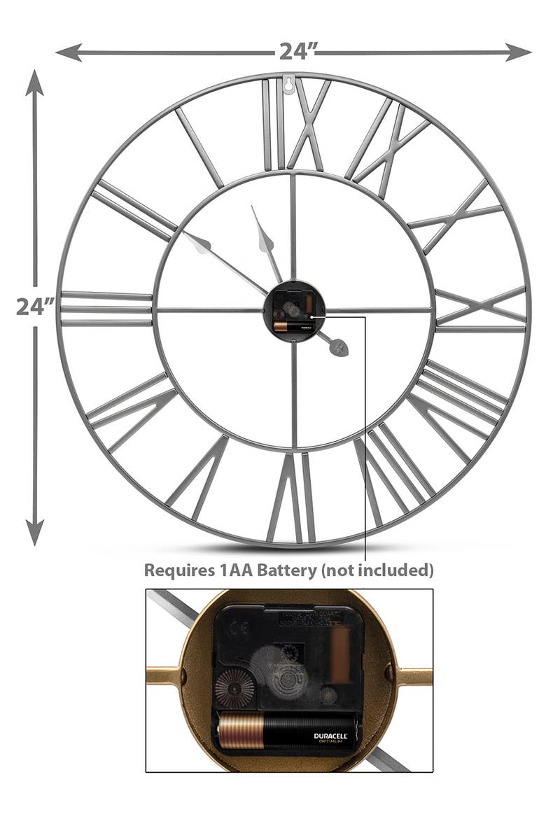 Decorative Wall Clock, Alternate, color, SILVER